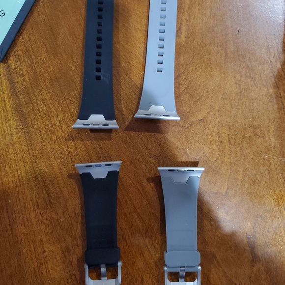 2 bands for Apple watch. Both black and gray. See pics for specs on size/watch - Picture 2 of 5
